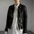 Women’s black quilted design lambskin leather jacket-  zipper detail biker