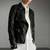Women’s black quilted design lambskin leather jacket-  zipper detail biker