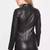 Women’s black lambskin leather jacket-café racer