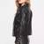 Women’s black lambskin leather jacket-café racer