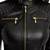 Women’s black lambskin leather jacket zipper detail slim fit racer jacket