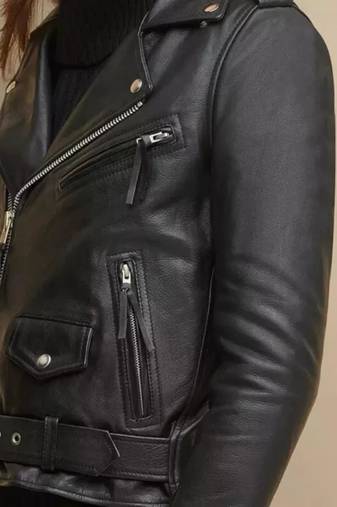 Women’s real soft lambskin leather jacket black multiple zipper