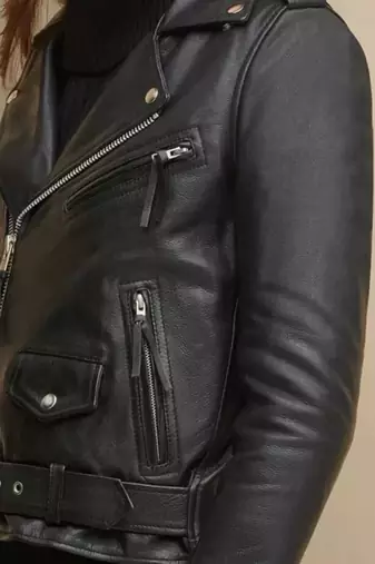 Women’s real soft lambskin leather jacket black multiple zipper