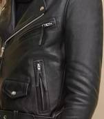Women’s real soft lambskin leather jacket black multiple zipper