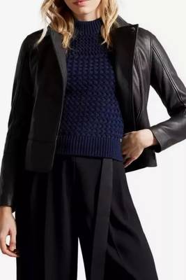 Women’s real soft lambskin leather jacket side zipper stylish slim fit 1