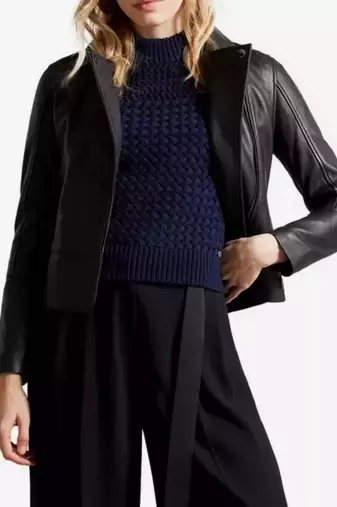 Women’s real soft lambskin leather jacket side zipper stylish slim fit