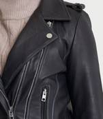 Women’s real soft lambskin leather jacket black-multiple zipper stylish