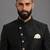 Black art silk indo western set