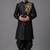 Black art silk sherwani patiala