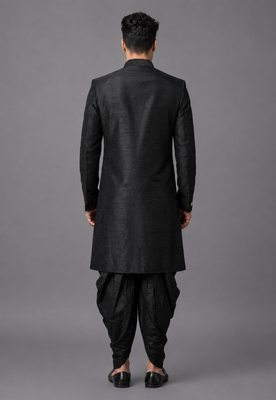 Black art silk sherwani patiala 2