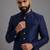 Navy blue art silk indo western set