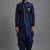 Navy blue art silk indo western set