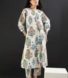 Women Floral Printed Regular Pure Cotton Kurta with Trousers