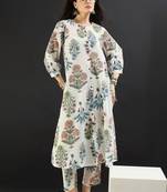 Women Floral Printed Regular Pure Cotton Kurta with Trousers
