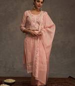Women Floral Embroidered Regular Thread Work Kurta with Trousers & With Dupatta