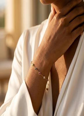 Elegant 925 Sterling Silver Bracelet with Blue, Purple and Pink Stone Accents for Women 2