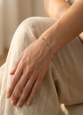Elegant 925 Sterling Silver Bracelet with Blue, Purple and Pink Stone Accents for Women 4