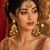 Red leaf work earrings tikka set