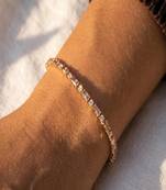 Elegant 925 Sterling Silver Tennis Bracelet with Sparkling Clear Stones and Gold-Plated Finish for Women