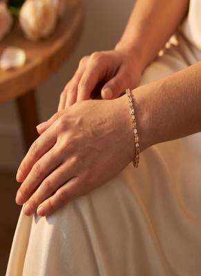 Elegant 925 Sterling Silver Tennis Bracelet with Sparkling Clear Stones and Gold-Plated Finish for Women 4