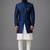 Navy blue art silk indo western set