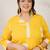 Plus Size Yellow Printed A-Line Kurta Trousers Set
