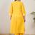 Plus Size Yellow Printed A-Line Kurta Trousers Set