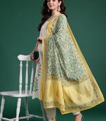 Floral Printed Regular Pure Cotton Kurta with Trousers & With Dupatta