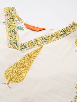 Floral Printed Regular Pure Cotton Kurta with Trousers & With Dupatta 2