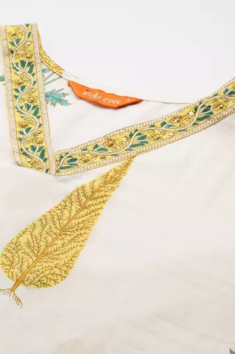 Floral Printed Regular Pure Cotton Kurta with Trousers & With Dupatta