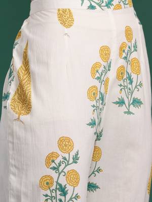 Floral Printed Regular Pure Cotton Kurta with Trousers & With Dupatta 3