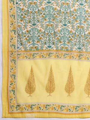 Floral Printed Regular Pure Cotton Kurta with Trousers & With Dupatta 4