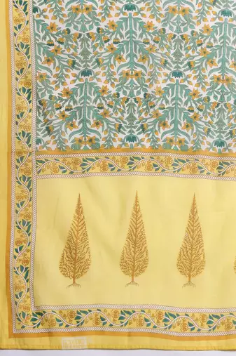 Floral Printed Regular Pure Cotton Kurta with Trousers & With Dupatta