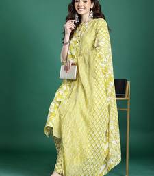 Floral Printed Regular Pure Cotton Kurta with Trousers & With Dupatta