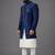Navy blue art silk indo western set
