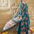 Floral Printed Mirror Work V-Neck Straight Kurta With Trousers And Dupatta