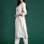 Yoke Design Zari Pure Cotton Kurta With Trousers & Dupatta