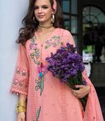 Women Floral Embroidered Regular Sequinned Pure Cotton Kurta with Trousers & With Dupatta