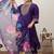Plus Size Purple Embroidered Straight Kurta Trousers With Dupatta Set