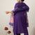 Plus Size Purple Embroidered Straight Kurta Trousers With Dupatta Set
