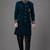 Navy blue velvet sherwani set