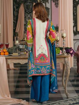 Women Ethnic Motifs Printed Regular Mirror Work Kurta with Palazzos & With Dupatta 3