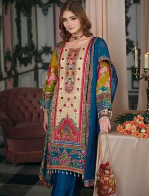 Women Ethnic Motifs Printed Regular Mirror Work Kurta with Palazzos & With Dupatta 5