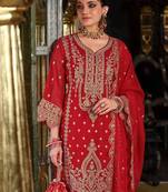 Ethnic Motifs Embroidered Sequinned Kurta with Trousers & Dupatta