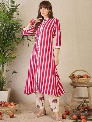 Printed Pure Cotton Kurta with Trousers 2