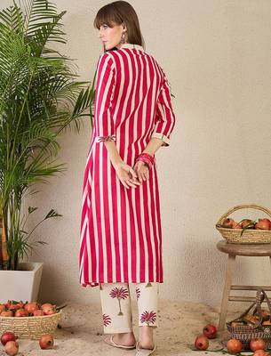 Printed Pure Cotton Kurta with Trousers 5