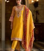 Women Ethnic Motifs Embroidered Regular Kurta with Trousers & Dupatta