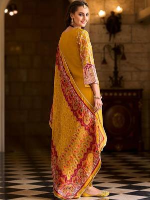 Women Ethnic Motifs Embroidered Regular Kurta with Trousers & Dupatta 3