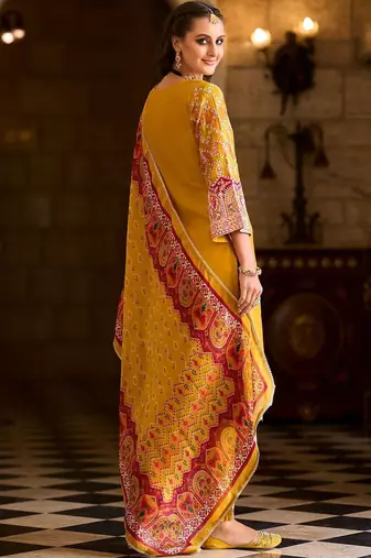 Women Ethnic Motifs Embroidered Regular Kurta with Trousers & Dupatta
