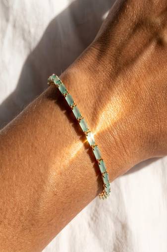 Elegant 925 Sterling Silver Bracelet with Turquoise Blue Stones and Delicate Gold-Plated Chain Design for Women